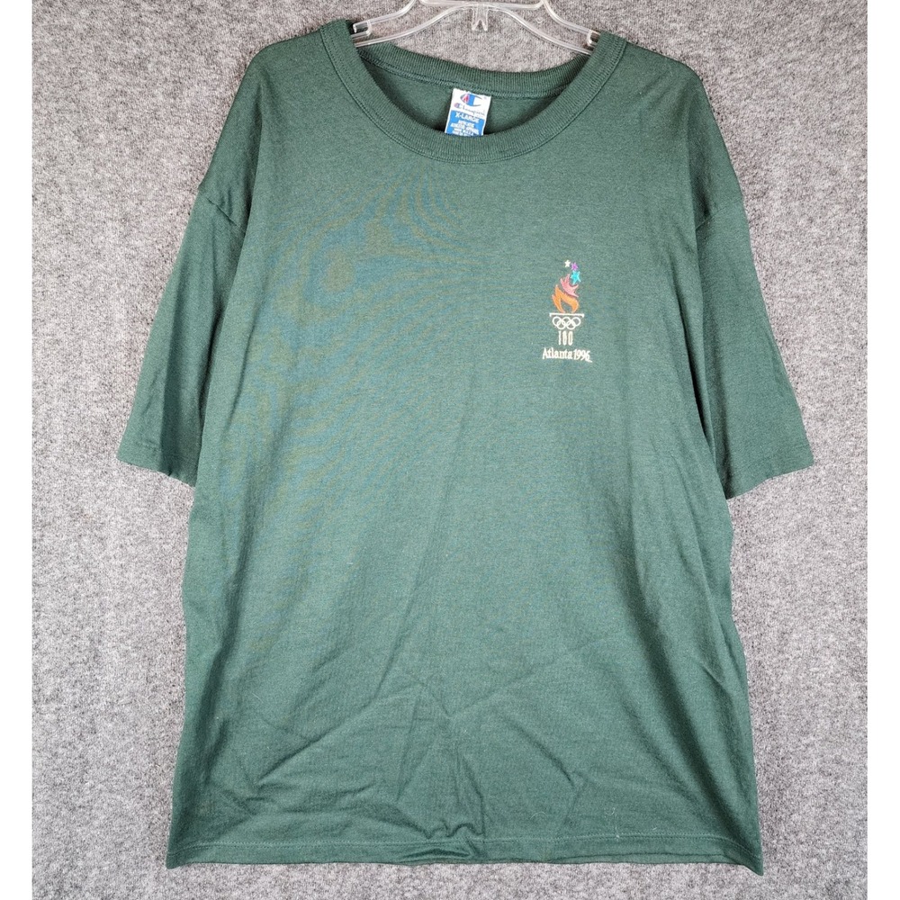 Atlanta 1996 Champion T-Shirt Mens XL Green Olympics Single Stitch NEW